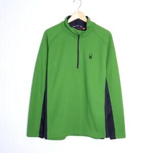 SPYDER Green Pitch Half Zip Core Pullover Sweater Long Sleeve Men's 2XL